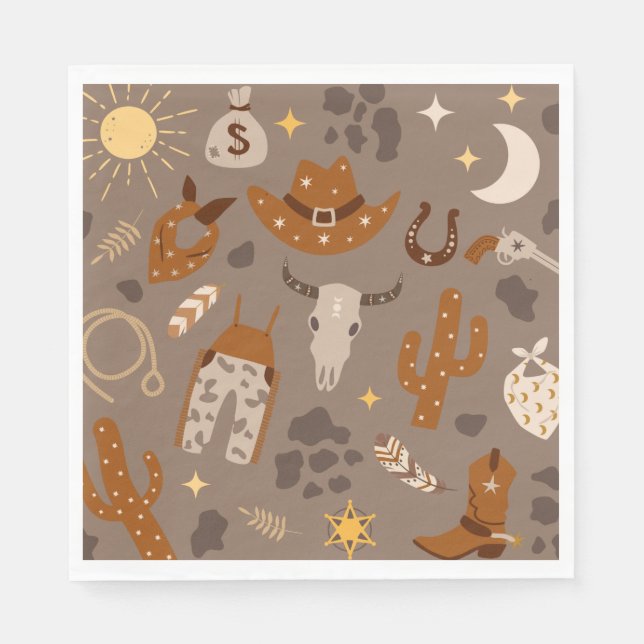 Western Party Napkins | Cowboy Party Napkins (Front)