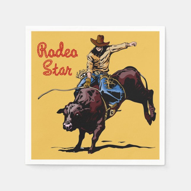 Western Party Rodeo Events Napkins (Front)