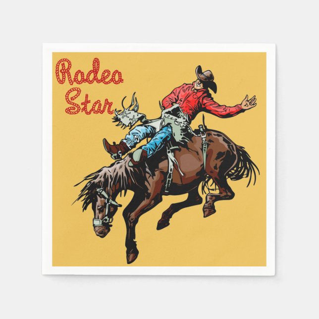 Western Party Rodeo Events Napkins (Front)