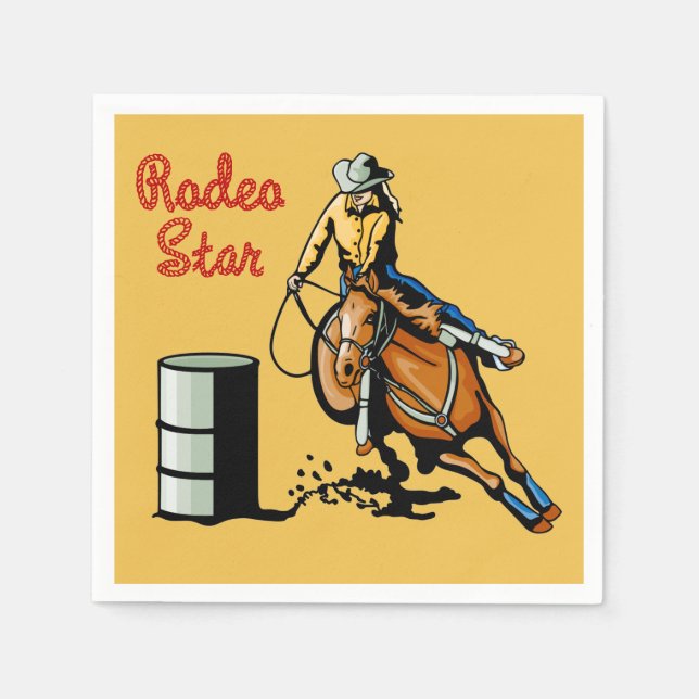 Western Party Rodeo Events Napkins (Front)