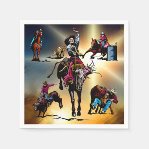 Western Party Rodeo Events Napkins