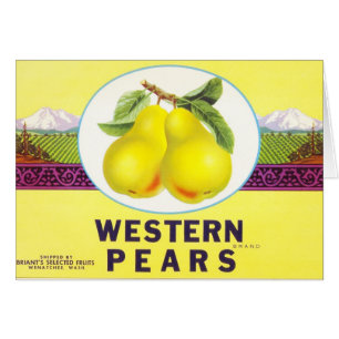 Western Pears - Vintage Fruit Crate Label