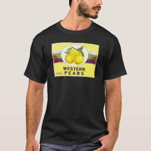 Western Pears - Vintage Fruit Crate Label T-Shirt