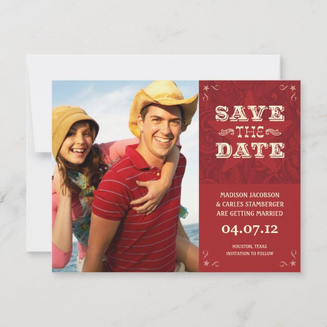 Western Photo Save the date card (Front)