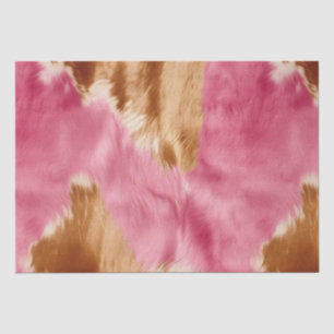 Western Pink Brown Cream Cowgirl Cowhide Tissue Paper