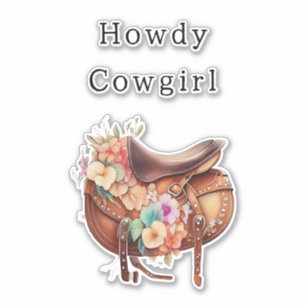 Western Pink Brown Tan Floral Cowgirl Saddle