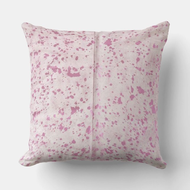 Western Pink Cowhide Cushion (Front)