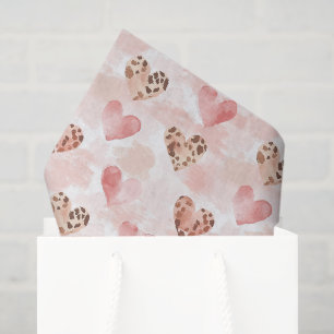 Western Pink Cream Cowgirl Hearts Birthday Tissue Paper