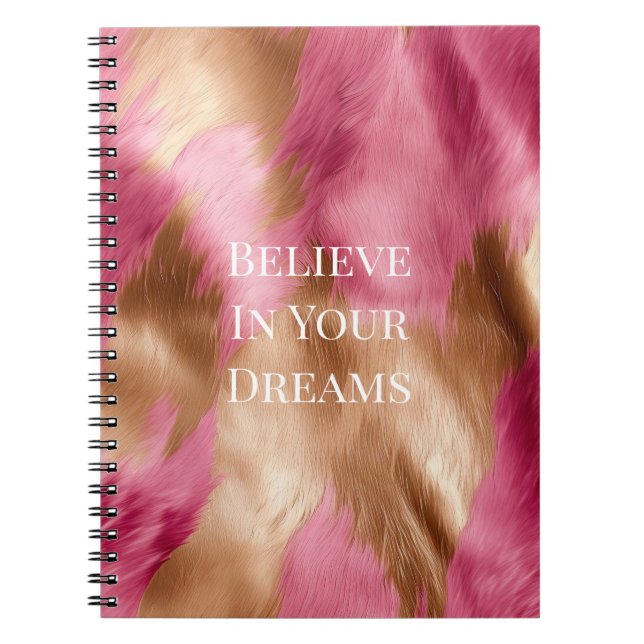 Western Pink Gold Cowgirl Cowhide Notebook (Front)