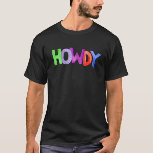 Western Pink Howdy Cowgirl Rodeo Cowhide Southern  T-Shirt