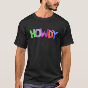 Western Pink Howdy Cowgirl Rodeo Cowhide Southern T-Shirt