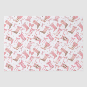 Western Pink Rodeo Boots with Bows Bridal Shower Tissue Paper