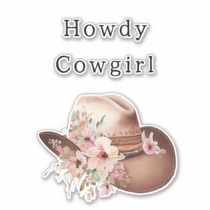 Western Pink Tan Floral Cowgirl Hat