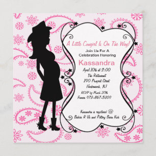 Western Prego Mama to Be Baby Shower Invitation