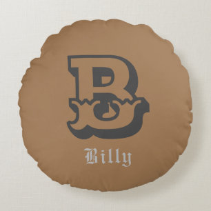 Western pride Personalised Monogram Round Pillow
