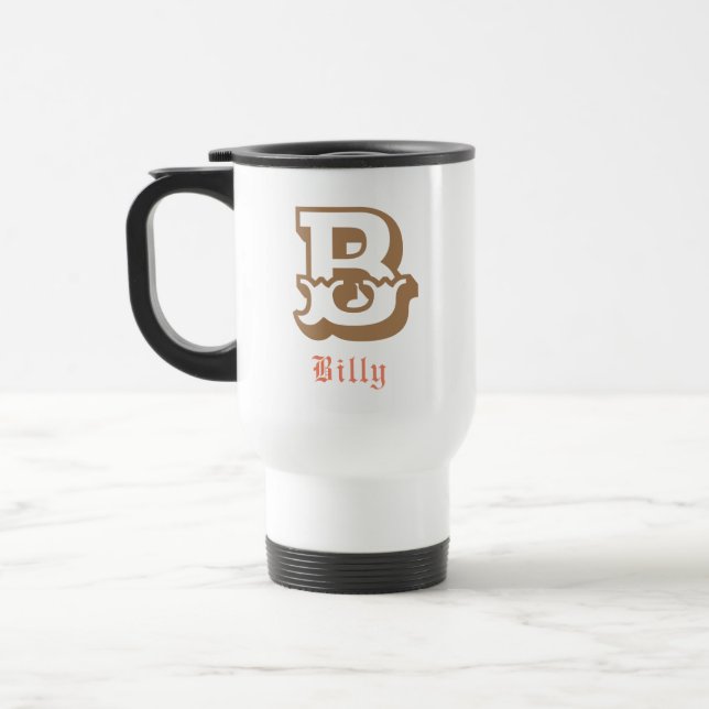 Western pride Personalised Monogram Travel Mug (Left)