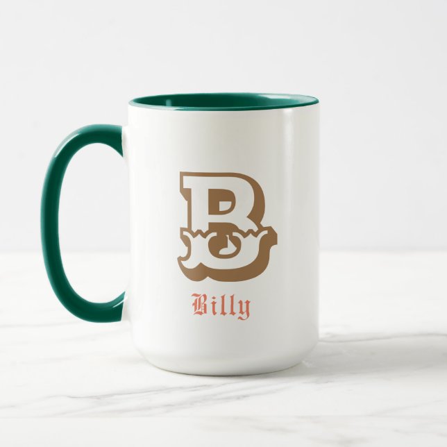 Western pride Personalised Monogram  Two-Tone Coff Mug (Left)