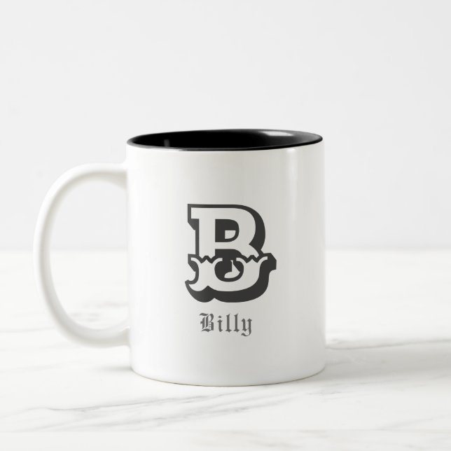 Western pride Personalised Monogram Two-Tone Coffee Mug (Left)