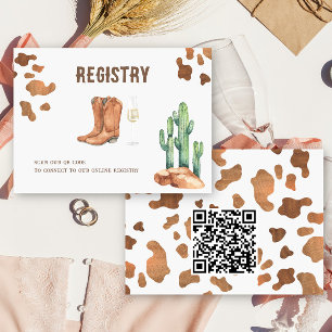 Western - QR Code Bridal Shower Registry  Enclosure Card