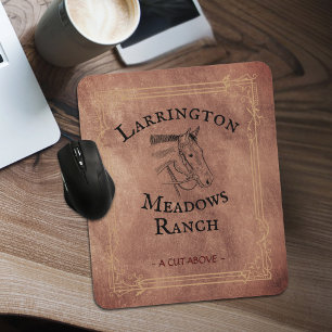Western Ranch Horse Business Customisable Logo Mouse Mat
