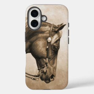 Western Ranch Horse Old Photo Sepia iPhone 16 Case