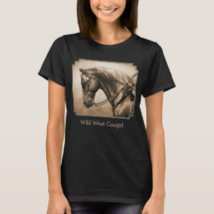 Western Ranch Horse Old Photo Sepia T-Shirt