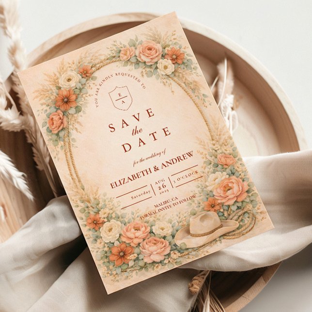 Western Ranch Romance Wedding Save The Date (Creator Uploaded)