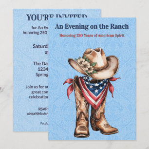 Western Ranch Spirit Patriotic US 250 Celebration Invitation