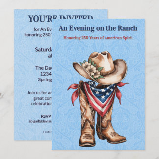 Western Ranch Spirit Patriotic US 250 Celebration Invitation