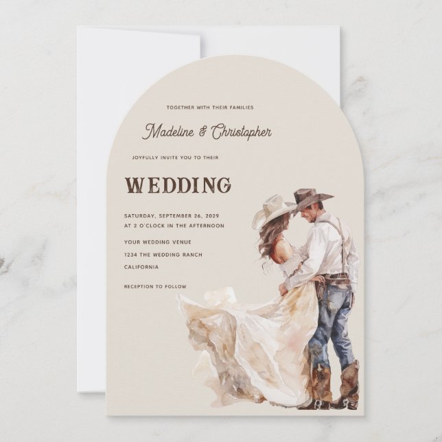 Western Ranch Wedding Invitation (Front)