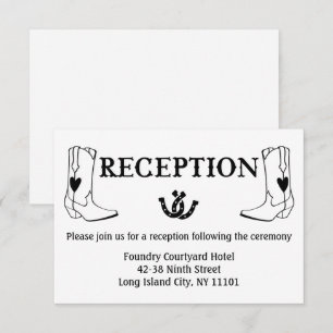 Western Reception Cowboy Boots Country Wedding Invitation