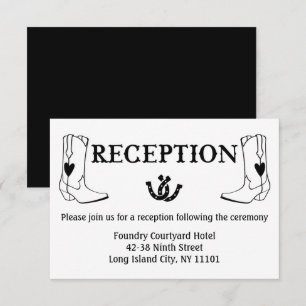 Western Reception Cowboy Boots Country Wedding Invitation