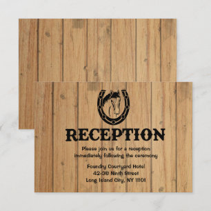 Western Reception Horse Wood Rustic Wedding Invitation