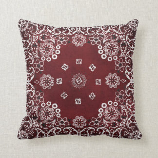 Western Red Bandanna Throw Pillows