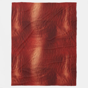 Western Red Cowhide Fleece Blanket