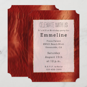 Western Red Cowhide  Invitation