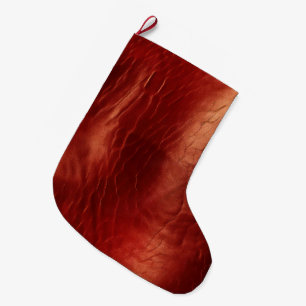 Western Red Cowhide Large Christmas Stocking