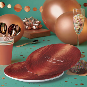 Western Red Cowhide Paper Plate