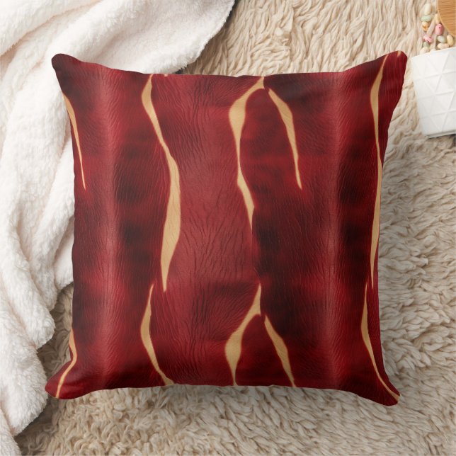 Western Red Cream Cowhide Cushion (Blanket)