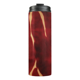 Western Red Cream Cowhide Thermal Tumbler
