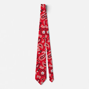 Western Red Paisley Pattern Tie