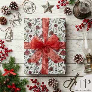 Western Reindeer Skull Holiday Wrapping Paper