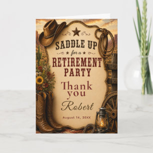 Western Retirement Party Thank You Card