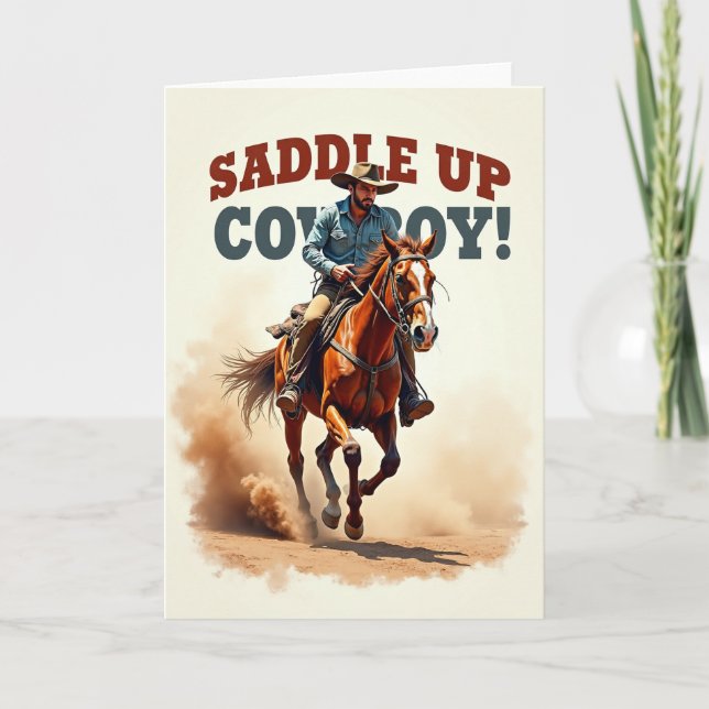 Western Rider Birthday Card (Front)