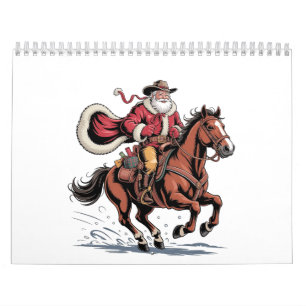 Western Riding Rodeo Horse Cowboy Santa Christmas Calendar