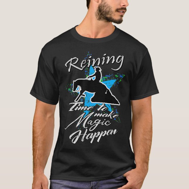 Western Riding Sliding Stop Reining Quarter T-Shirt (Front)