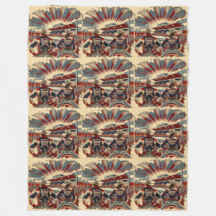 Western Rodeo Arena Cowboy Cowgirl Rodeo Team Fleece Blanket