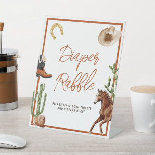 Western Rodeo Baby Shower Diaper Raffle Sign
