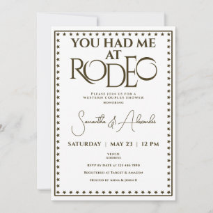Western Rodeo Bridal Couples Shower Invitation