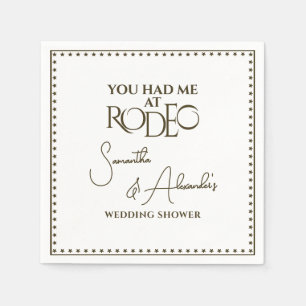 Western Rodeo Bridal Couples Wedding Shower Napkin